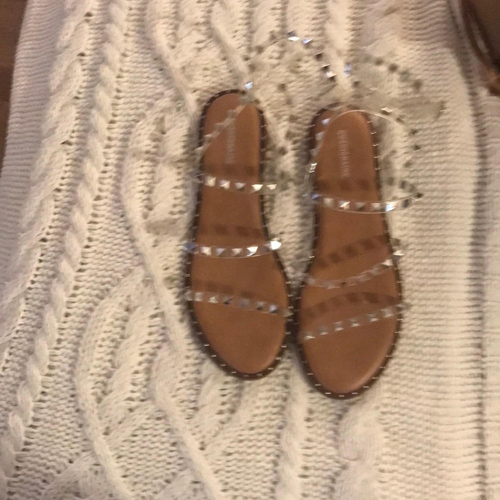 Studded ankle strap sandals